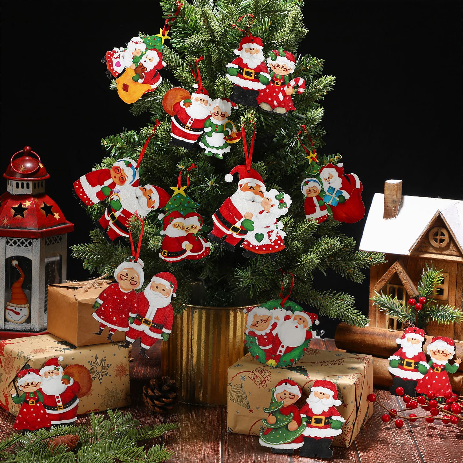 Amazon.co.jp: 36個 サンタクロース クリスマスオーナメント カップル